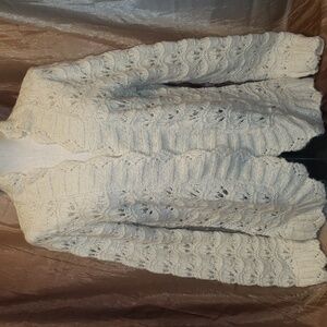 DKNY Jeans Womens Open Knit Open Front Cardigan